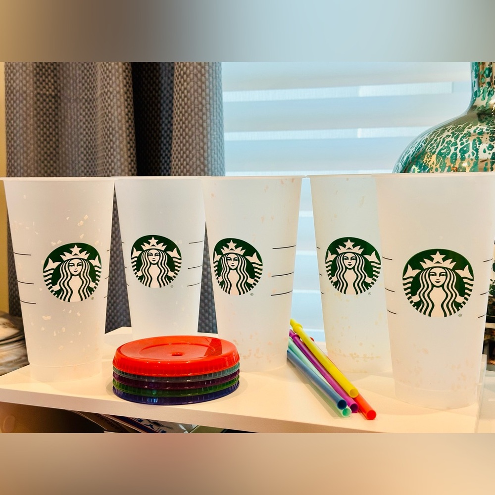 Starbucks Cups Color Changing Confetti 2021 Cold Cups - Set of 5 - Brand New